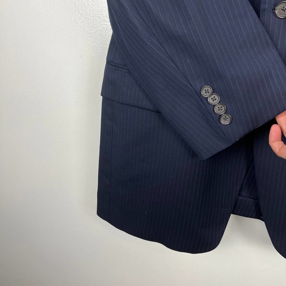 Jack Victor Venice Navy Blue Pinstripe Suit 2-Pc Wool Jacket 44L & Pants 38L - Picture 13 of 13